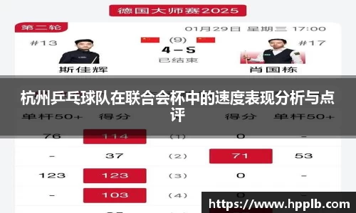 杭州乒乓球队在联合会杯中的速度表现分析与点评